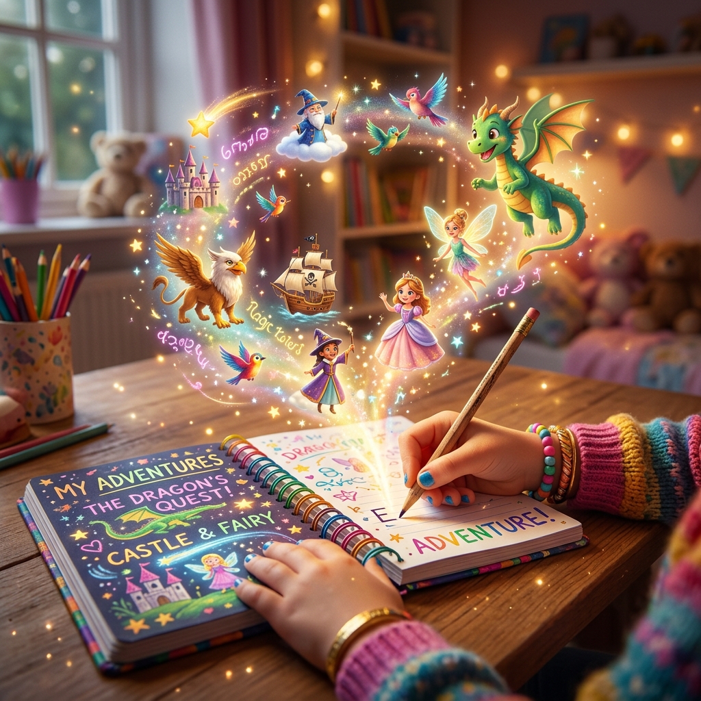 Magical creative writing notebook