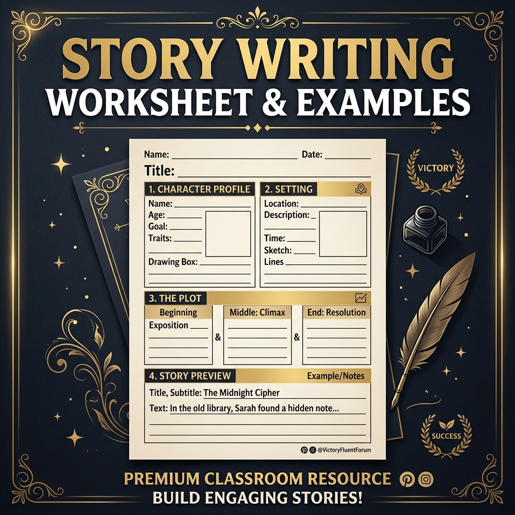 Story Writing Worksheet & Examples Pinterest Pin