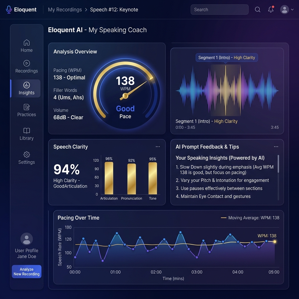 ToolHub Premium Dashboard — Speech Analytics & AI Prompt Interface